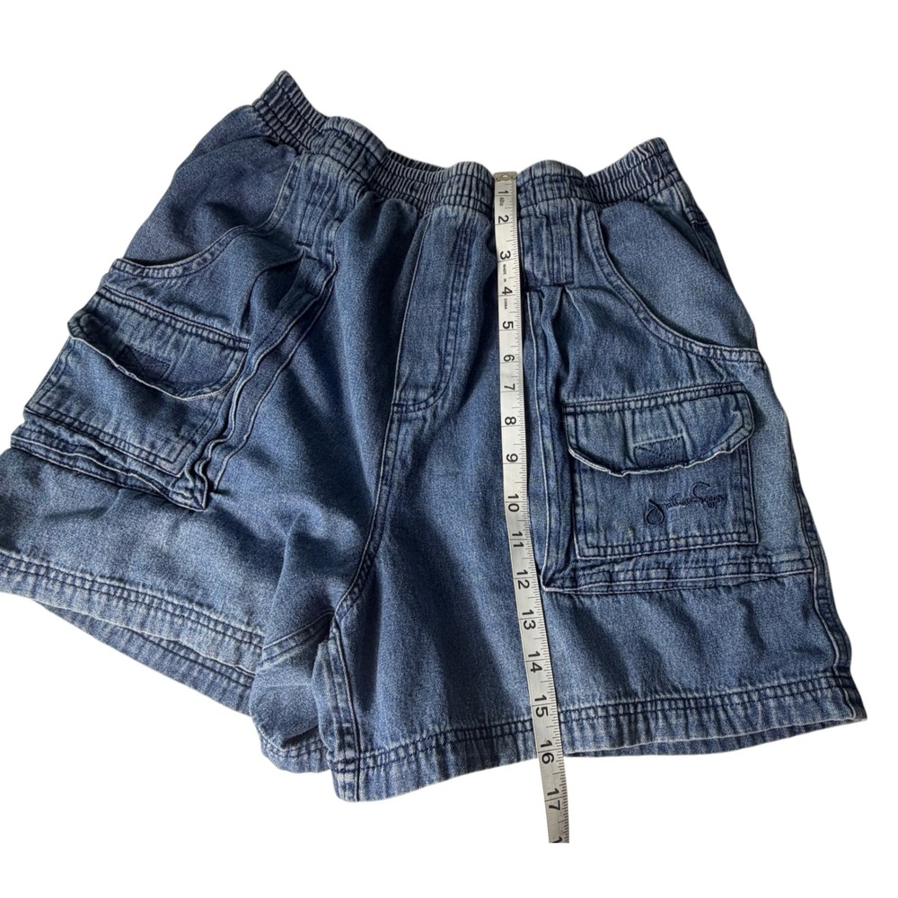 Vintage 90s Jonathan Logan Denim Cargo Shorts Size M Unisex Blue Utility Jorts - Picture 4 of 9